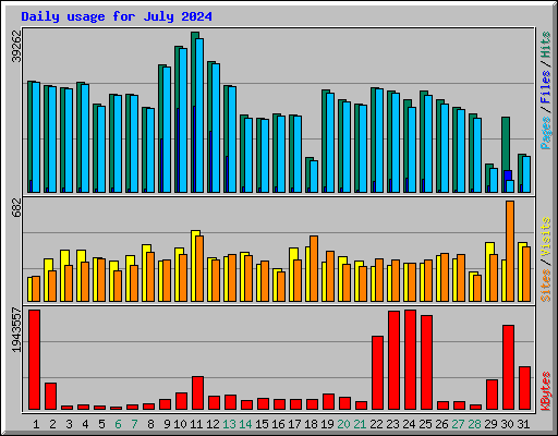 Daily usage for July 2024