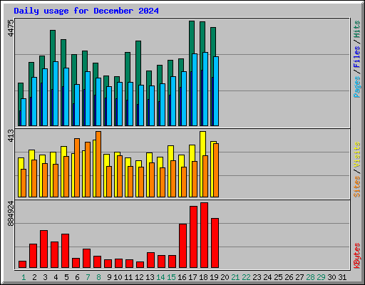 Daily usage for December 2024