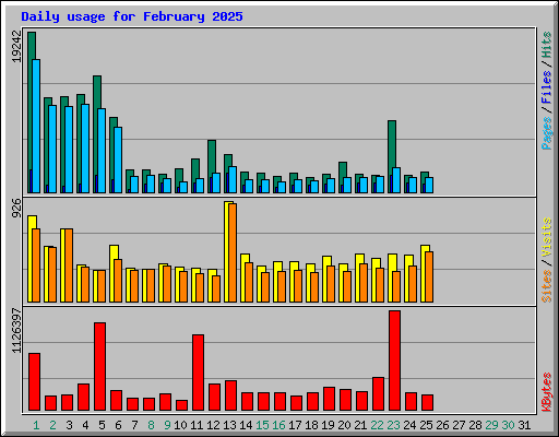 Daily usage for February 2025