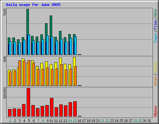 Daily usage for June 2025